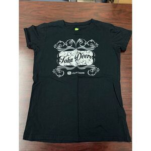 John Deere Black Short Sleeve Tee Size Medium